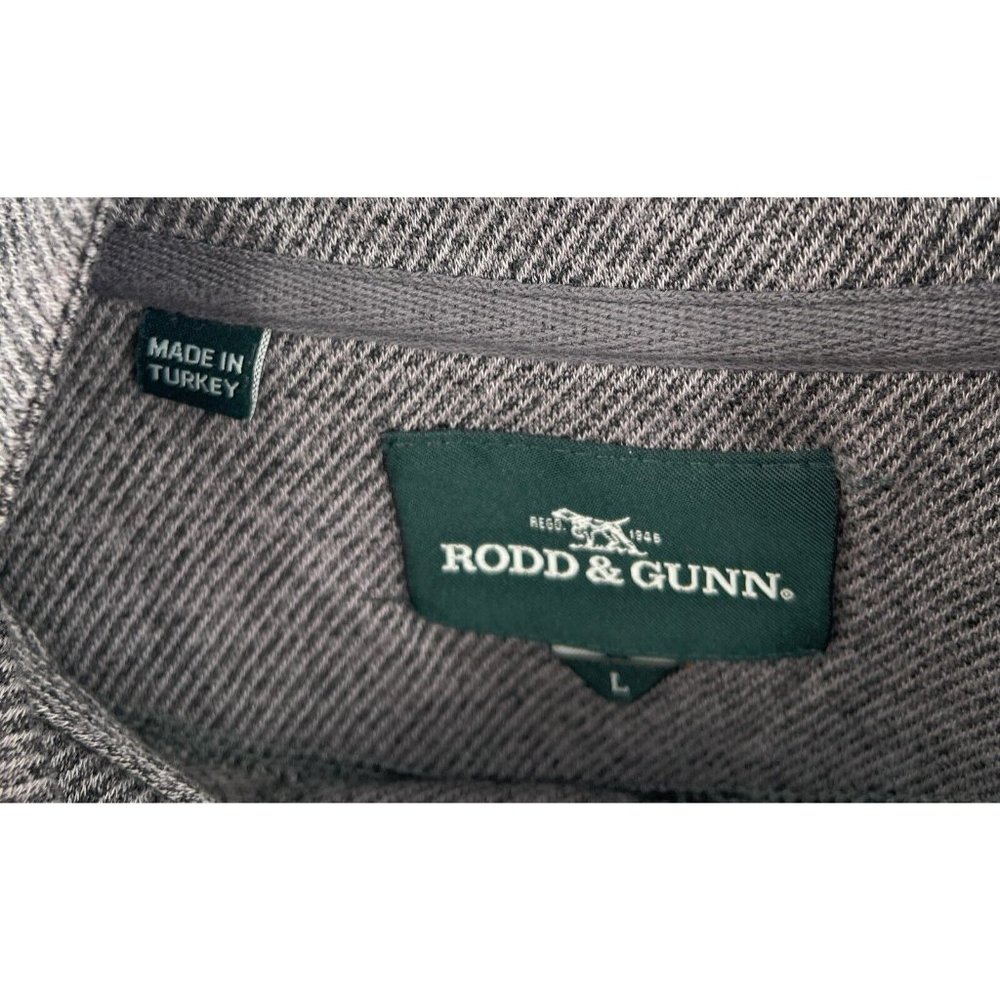 Rodd & Gunn Sweater Men's Large Gray Merrick Bay‎ Knit 1/4 Zip - Picture 2 of 6